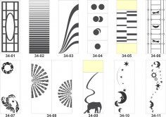 Artistic sandblasting patterns Free Vector