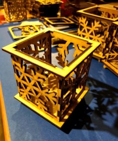 Laser Cut Snowflake Votive Holder DXF File