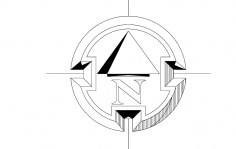 North Arrow Symbol Round dxf File