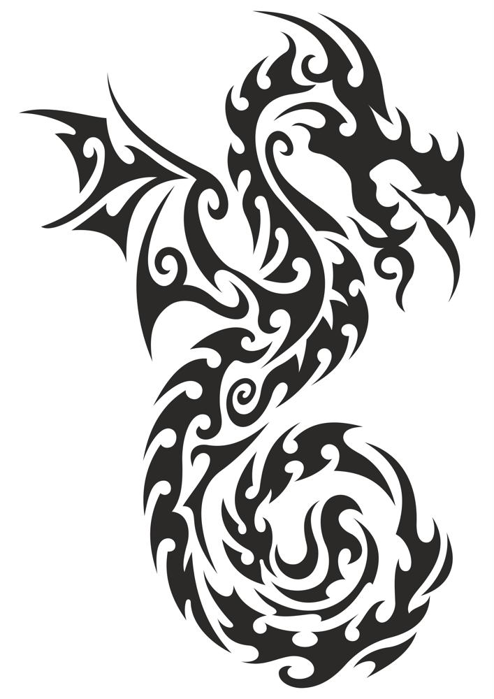 Dragon totem Tattoo Sticker Vector Free Vector cdr Download - 3axis.co