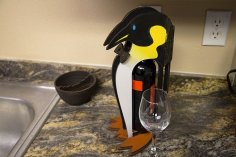 Penguin Shaped Mini-bar CNC Puzzle Pattern Free Vector