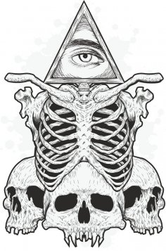 Skulls Eye Print Free Vector