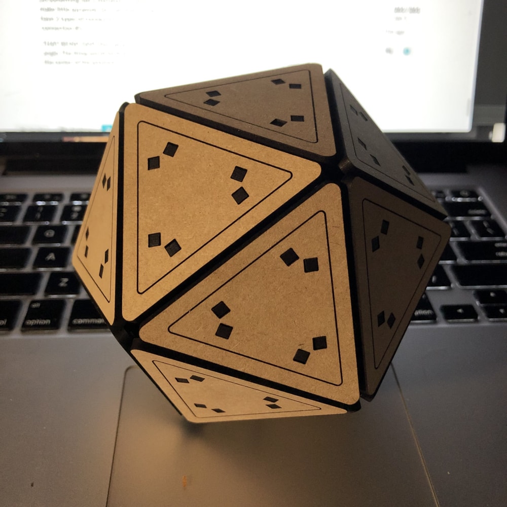 Laser Cut Icosahedron 3D Puzzle SVG File