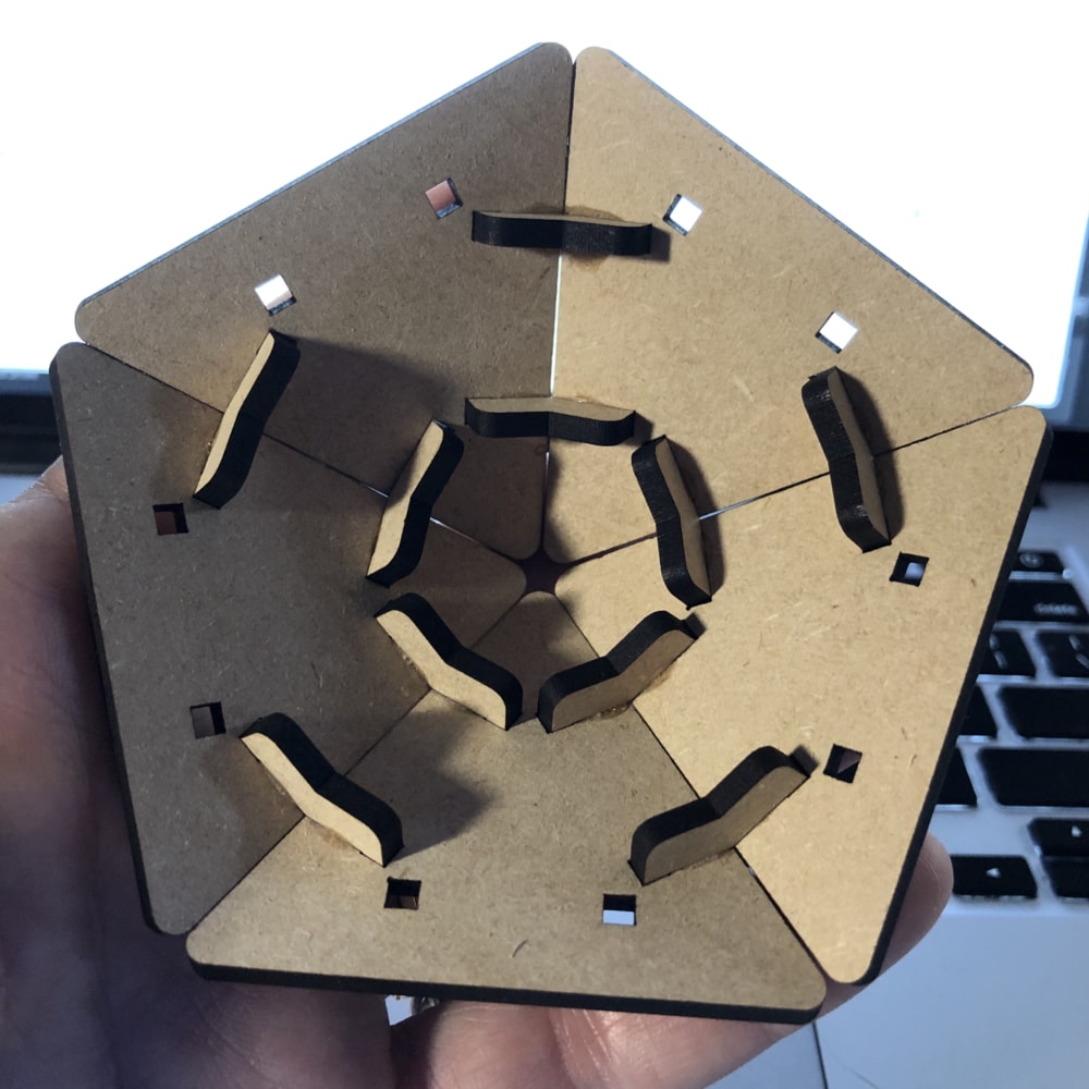 Laser Cut Icosahedron 3D Puzzle SVG File