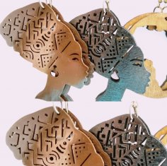 Laser Cut Queen Titi Earrings DXF File