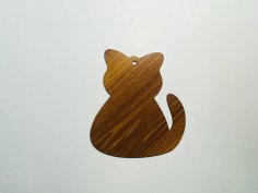 Laser Cut Wood Cat Cutout Unfinished Cat Ornament Free Vector