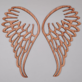 Laser Cut Angel Wings Wood Cutout Free Vector