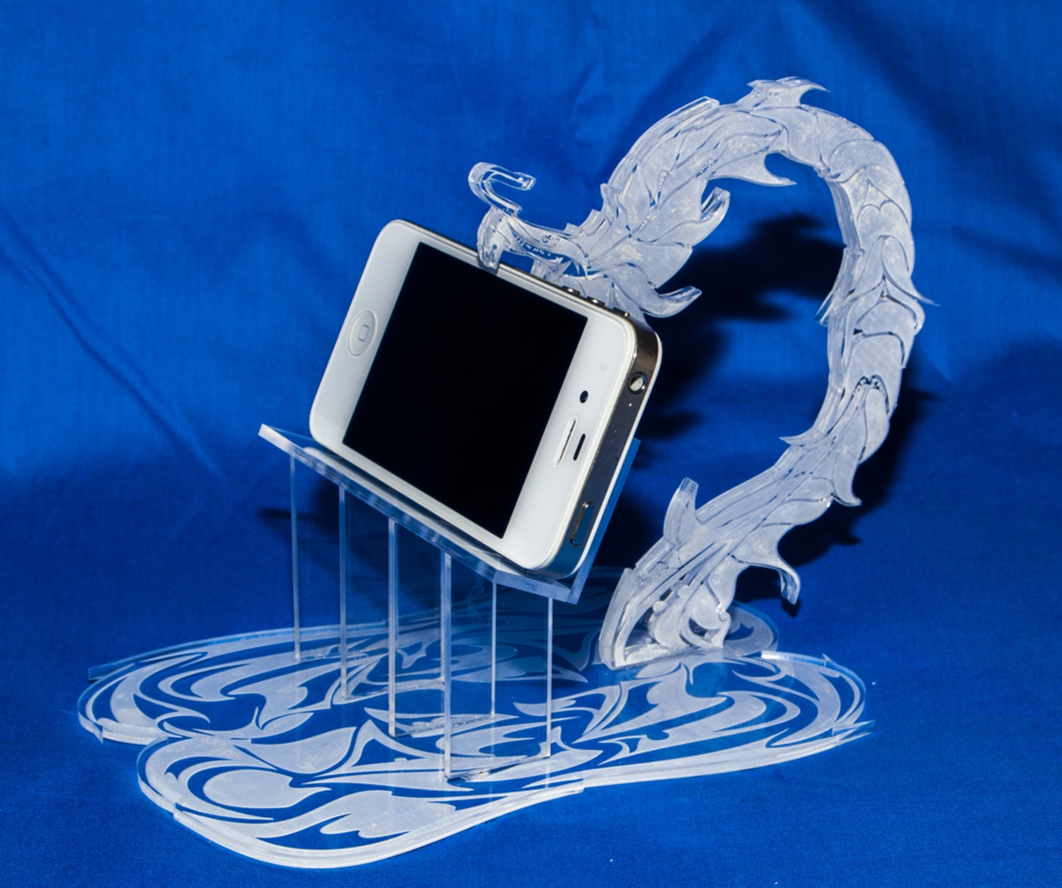 Laser Cut Dragon Phone Holder Free Vector cdr Download - 3axis.co