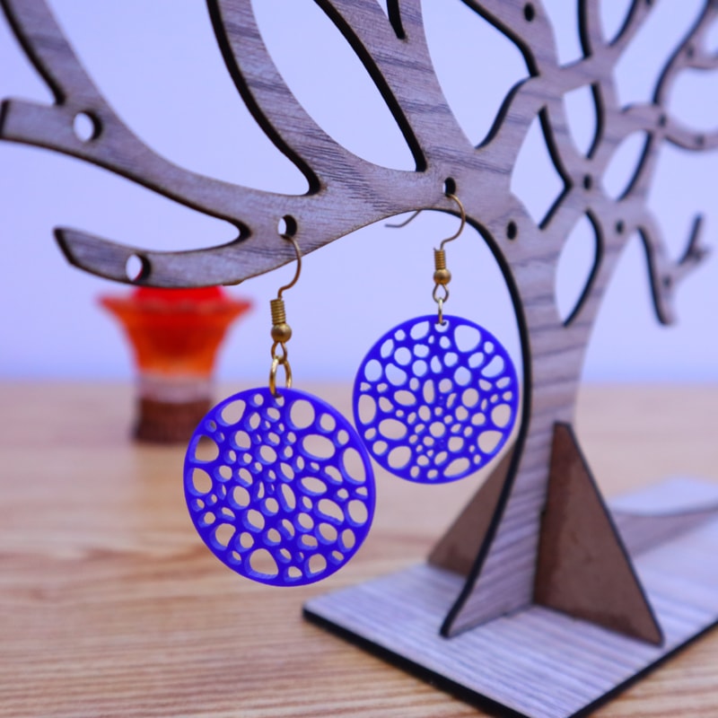Laser Cut Unique Abstract Hoop Earrings DXF File