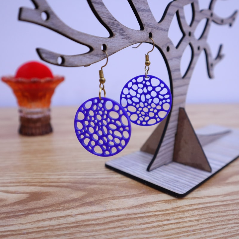 Laser Cut Unique Abstract Hoop Earrings DXF File