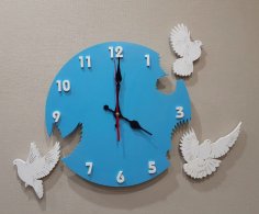 Laser Cut Pigeon Wall Clock Free Vector