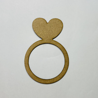 Laser Cut Unfinished Heart Ring Shape Wood Cutout Free Vector