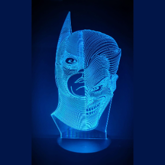 Laser Cut Batman Joker 3D Night Light Free Vector