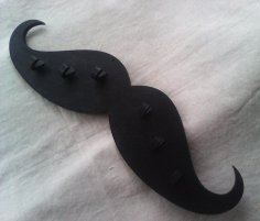 Laser Cut Wooden Mustache Shaped Hanger Free Vector