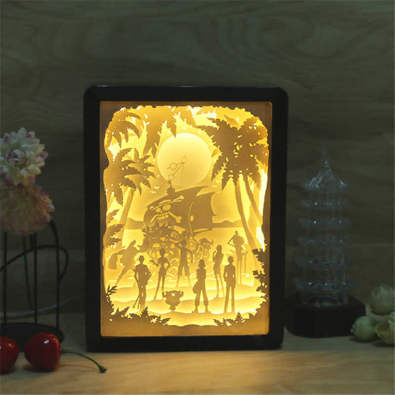 Laser Cut 3D Paper Carving Light Bedroom LED Shadow Lamp Free Vector