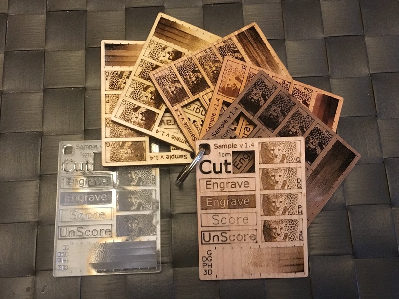 Laser Cut Glowforge Materials Test Template SVG File Free Download - 3axis.co - 3D model önizlemesi