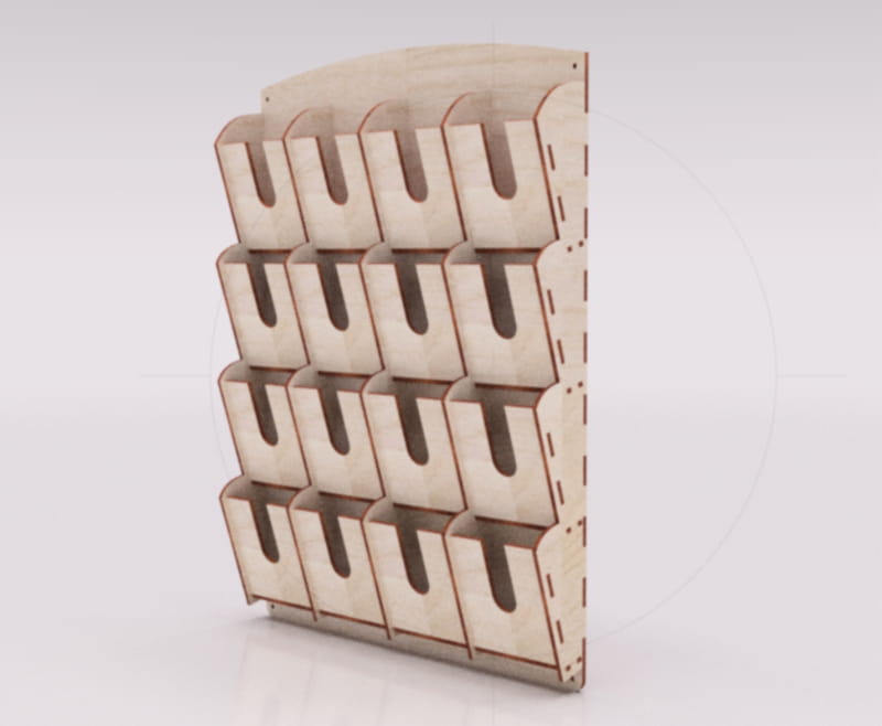 Laser Cut Wooden Wall Organizer Free Vector cdr Download - 3axis.co - 3D model önizlemesi