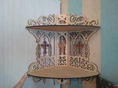 Laser Cut Orthodox Icon Corner Shelf Home Iconostasis Free Vector