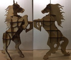 Laser Cut Rearing Horse Shelf Free Vector