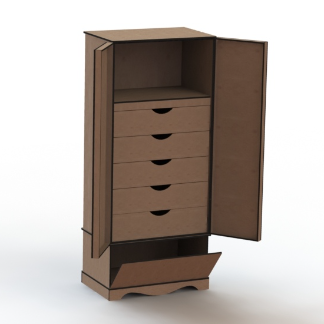 Laser Cut Wood Storage Cabinet Free Vector