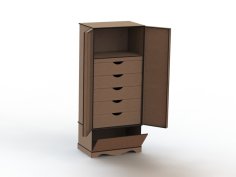 Laser Cut Wood Storage Cabinet Free Vector