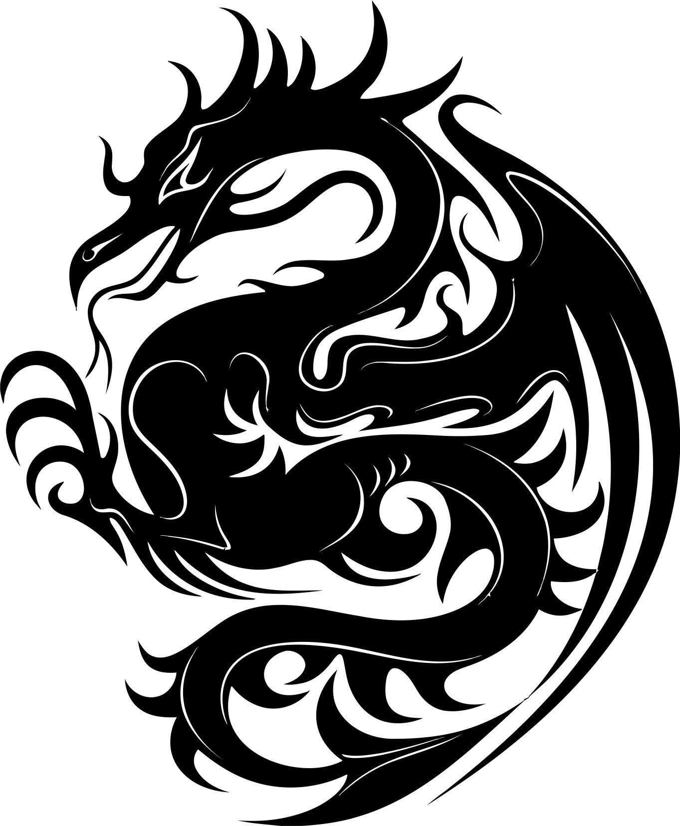 HD Black Chinese Dragon Tattoo PNG  Citypng