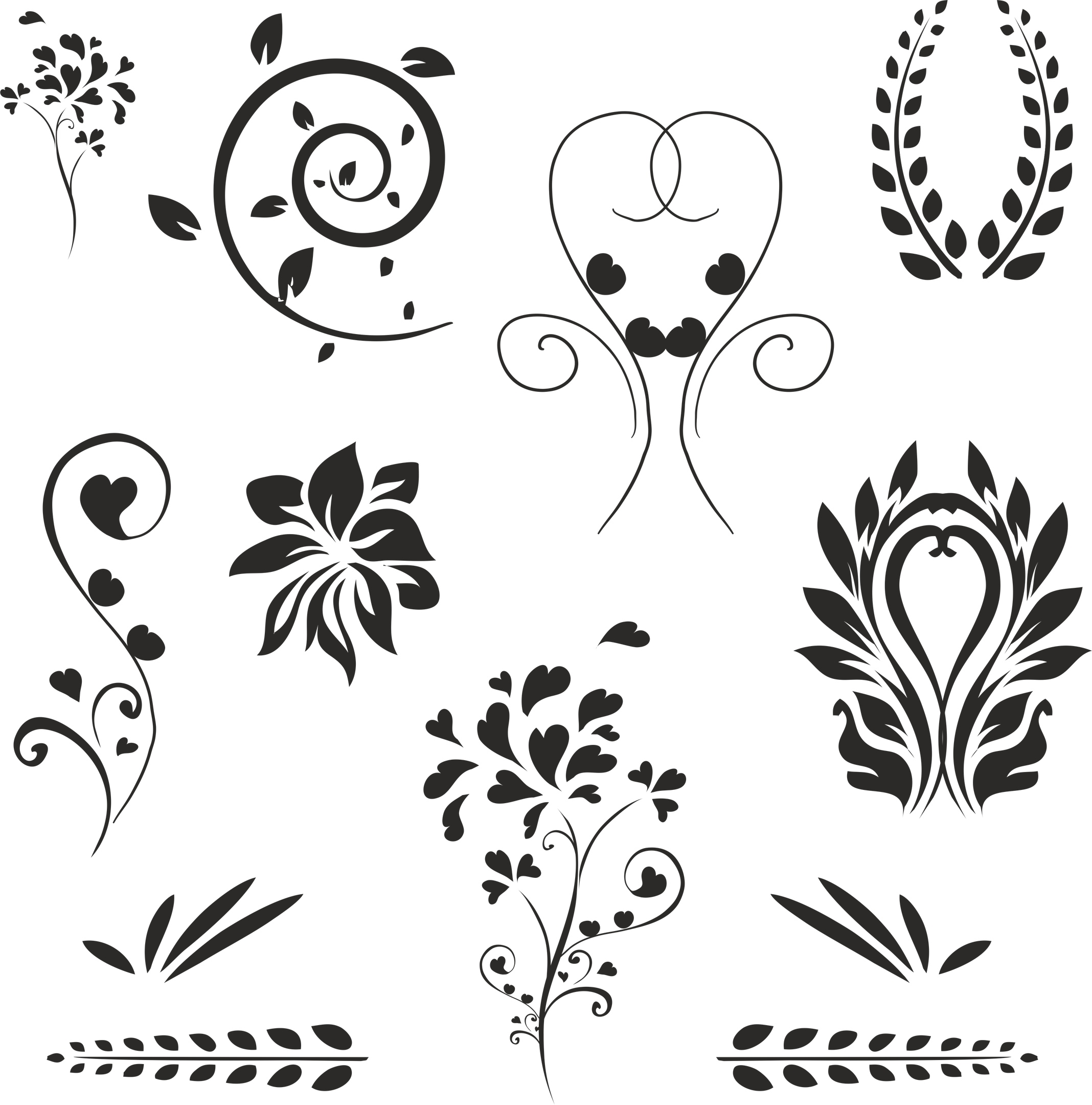 Download Floral Decoration Set Free Vector cdr Download - 3axis.co