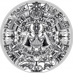 Star Wars Aztec Calendar DXF File Free Download - 3axis.co