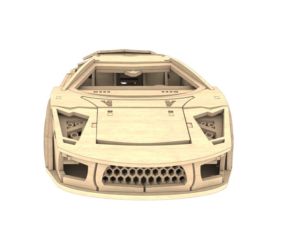 Laser Cut Lamborghini 3D Puzzle Free Vector