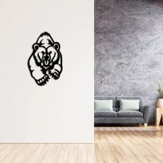 Laser Cut Grizzly Bear Wall Decor DXF File
