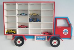 Laser Cut Wood Toy Car Storage Organizer DWG File