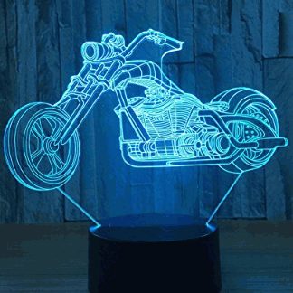Motorcycle Holographic 3D LED Lamp Free Vector