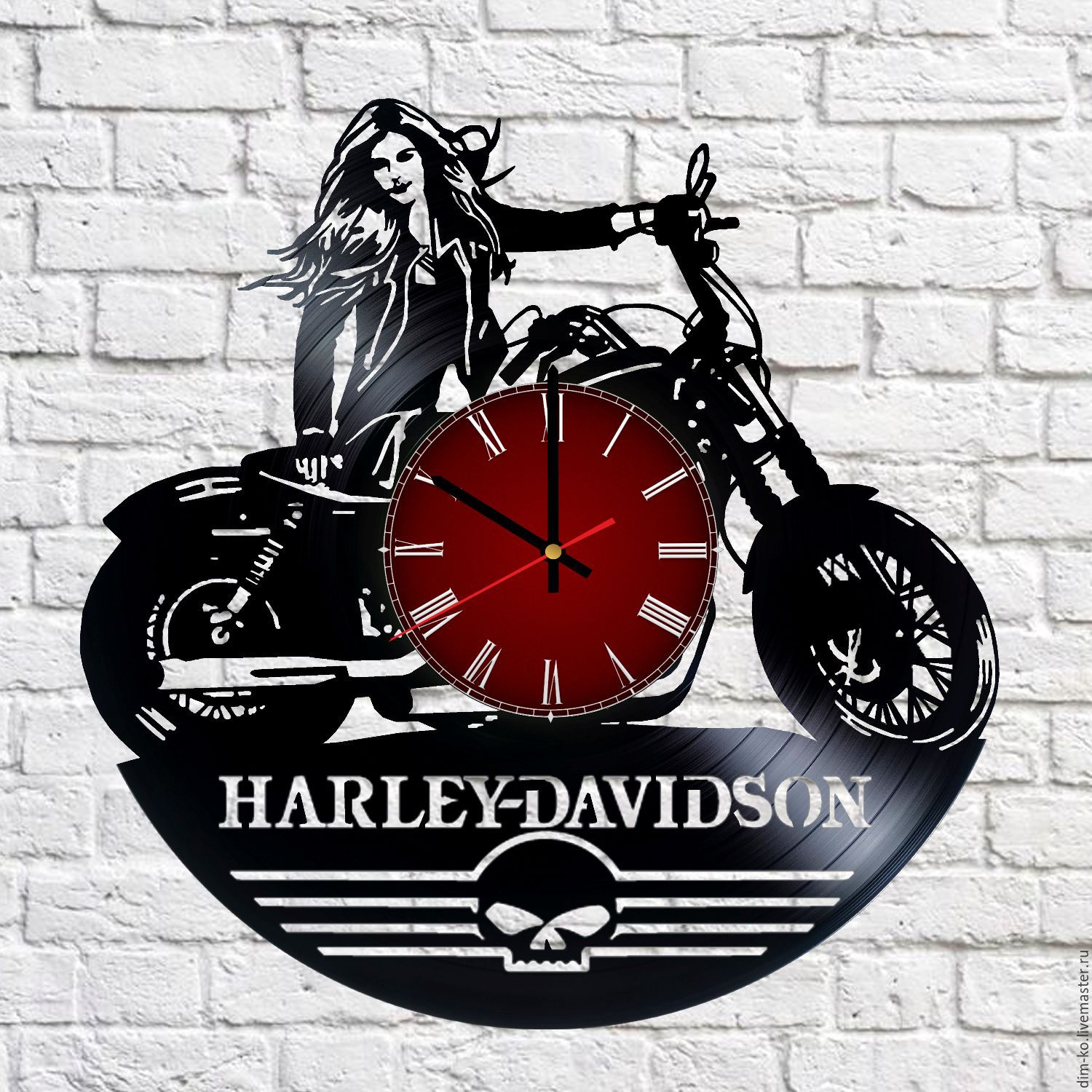 harley davidson clock harley davidson vinyl Vinyl Record Clock harley davidson decor vinyl clock Plaque clock models