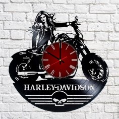 Harley Davidson Vinyl Record Wall Clock Free Vector