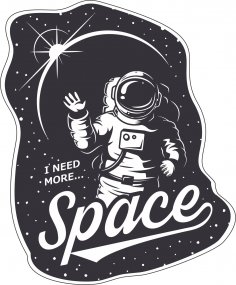 I Need More Space Sticker Vector Art Free Vector