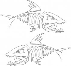Fish Skeleton Vector Art Free Vector