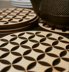 Laser Cut Wooden Trivet Shippo SVG File