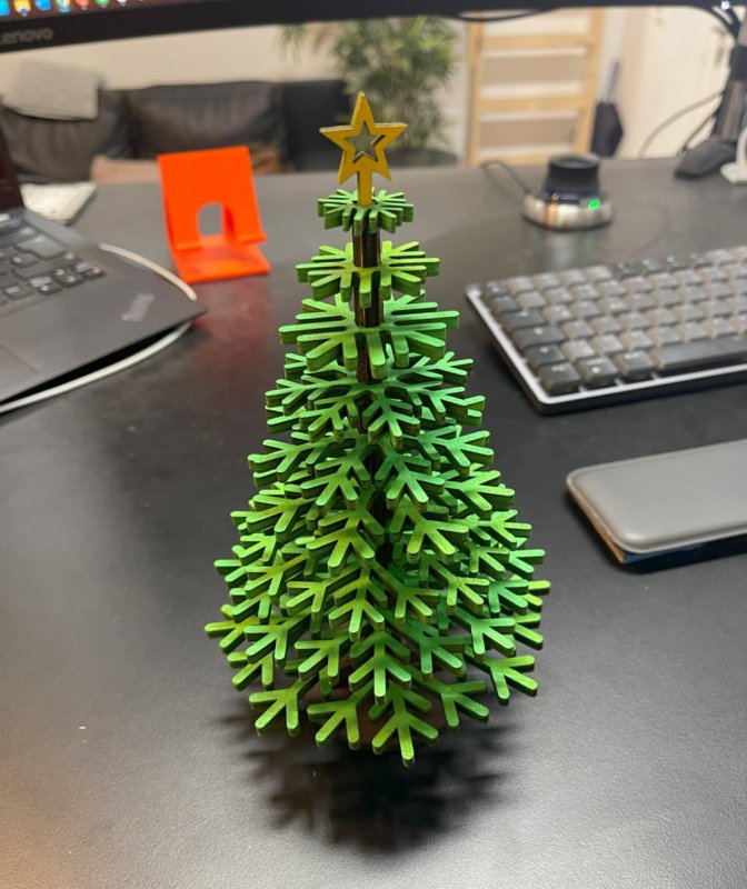 Laser Cut Christmas Tree 3mm SVG File Free Download - 3axis.co - 3D model önizlemesi