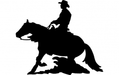 Horse And Cowboy dxf File