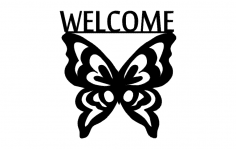 Welcome Butterfly dxf File
