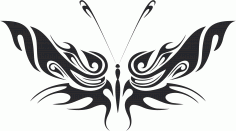 Tribal Butterfly Vector Art 34 DXF File