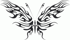 Tribal Butterfly Vector Art 09 DXF File
