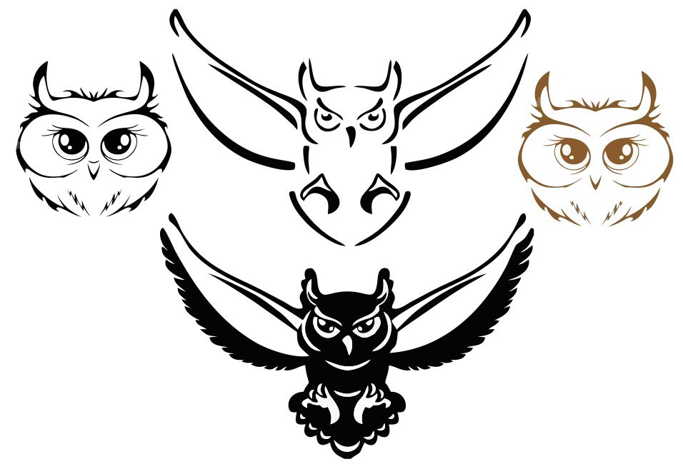 Owl Silhouette Vectors Free Vector cdr Download - 3axis.co