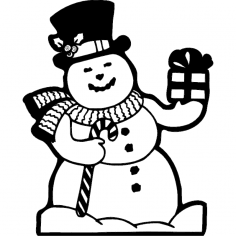 Cheerful snowman dxf File