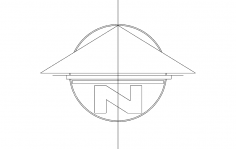 North Arrow Symbol Flat dxf File