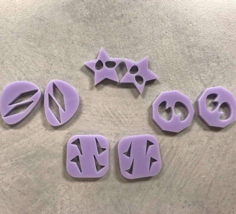 Laser Cut Stud Earring Set Free Vector Download - 3axis.co - 3D model önizlemesi