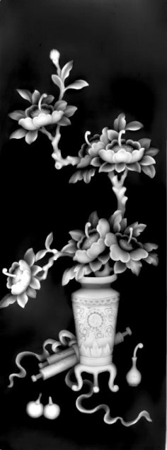 3d Grayscale Floral Pattern BMP File