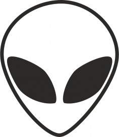 Alien Head Black And White Free Vector