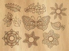 Vintage butterfly Decor Free Vector