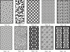 CNC Jali Cutting Pattern Collection Free Vector